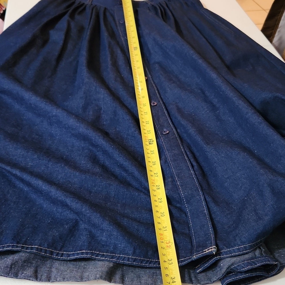 Koret City Blue Skirt Womens Size Jean Denim Blue Button-Down Maxi Vintage - Picture 7 of 8